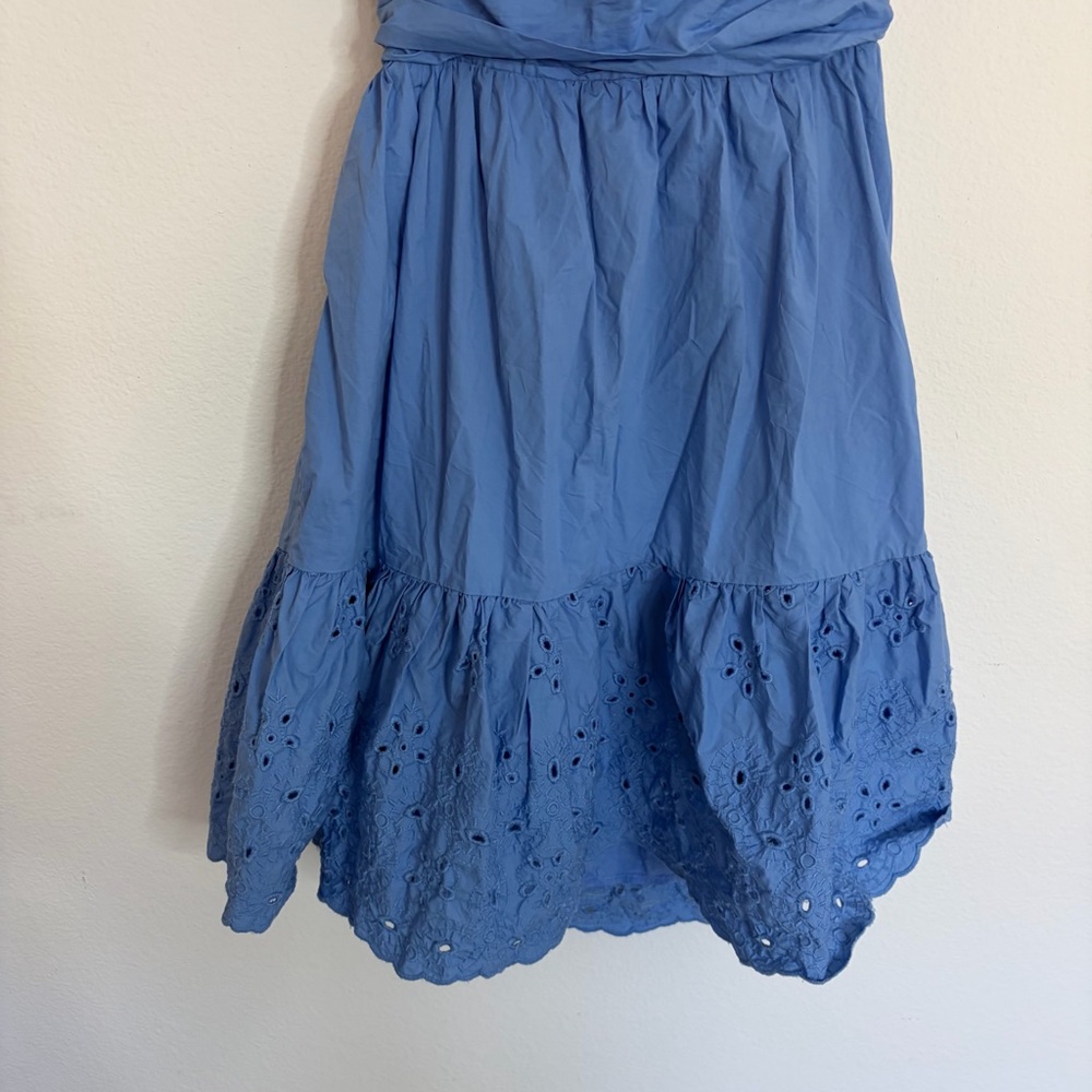 En Saison Dawson Blue Puff Sleeve Open Back Eyelet Lace Dress - Picture 4 of 9